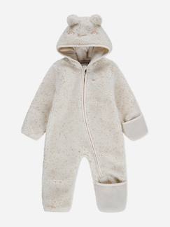 Combinaison bébé chaude en matière douce avec capuche zippée  - vertbaudet enfant