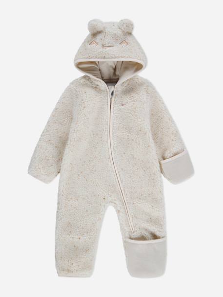 Combinaison bébé chaude en matière douce avec capuche zippée Pale ivory+Platinum violet 1 - vertbaudet enfant 