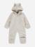 Combinaison bébé chaude en matière douce avec capuche zippée Pale ivory+Platinum violet 1 - vertbaudet enfant 