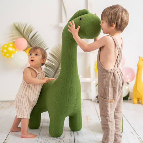 Grande peluche siège d’appoint dinosaure Green olive 2 - vertbaudet enfant 