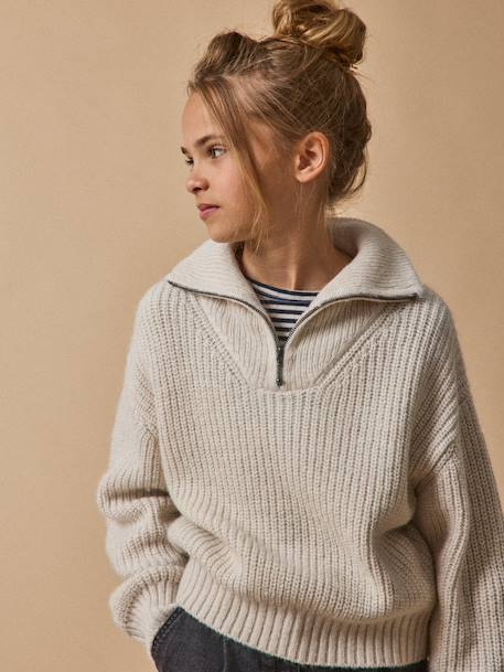 Pull camionneur fille Ecru chine 3 - vertbaudet enfant 