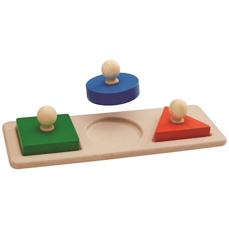 Puzzle à encastrer montessori (3 pièces) Vert, bleu, rouge 2 - vertbaudet enfant 