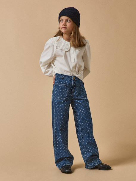 Blouse fille maxi col Blanc casse 6 - vertbaudet enfant 