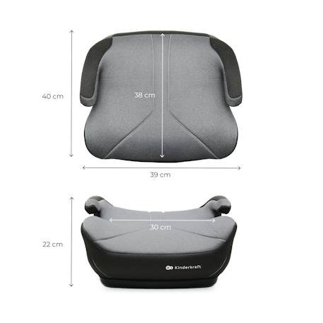 Réhausseur Auto Kinderkraft I-BOOST I-SIZE avec ISOFIX, Conforme R129 i-Size, Accoudoirs Ergonomiques et Assise Confort Gris+Noir+Vert 5 - vertbaudet enfant 