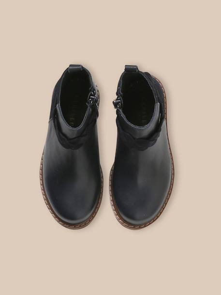 Boots tresse en cuir Marine 3 - vertbaudet enfant 