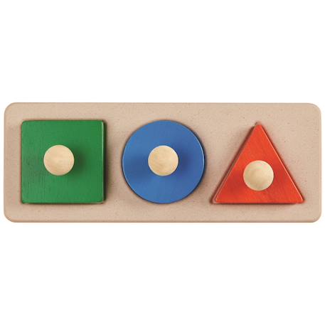Puzzle à encastrer montessori (3 pièces) Vert, bleu, rouge 1 - vertbaudet enfant 
