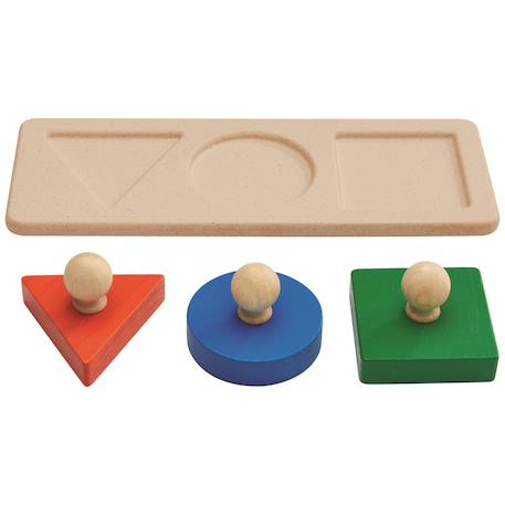 Puzzle à encastrer montessori (3 pièces) Vert, bleu, rouge 4 - vertbaudet enfant 