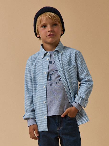 Chemise garçon vichy Bleu 6 - vertbaudet enfant 