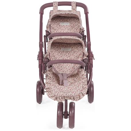 Poussette double pour poupées cherry fleurs Mauve 5 - vertbaudet enfant 
