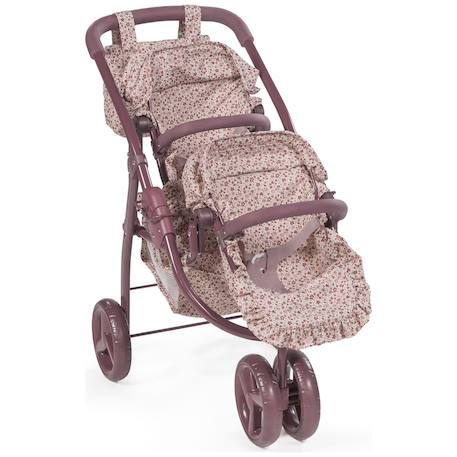 Poussette double pour poupées cherry fleurs Mauve 2 - vertbaudet enfant 