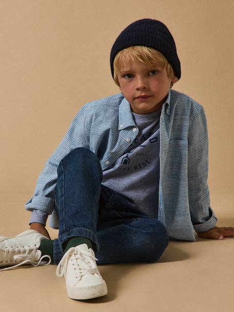 Chemise garçon vichy Bleu 5 - vertbaudet enfant 