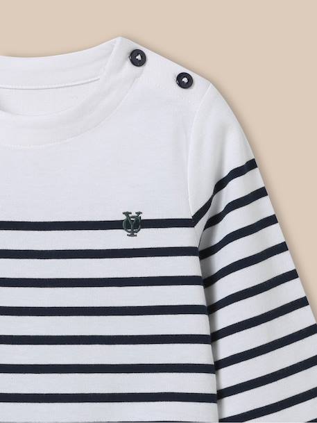 Marinière en coton biologique Rayure marine/ecru 2 - vertbaudet enfant 