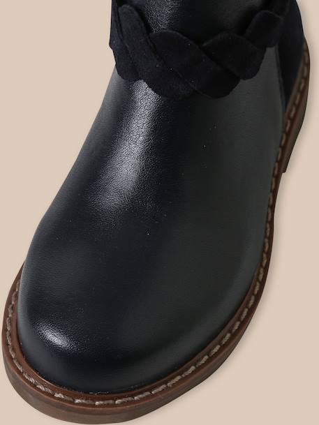 Boots tresse en cuir Marine 6 - vertbaudet enfant 