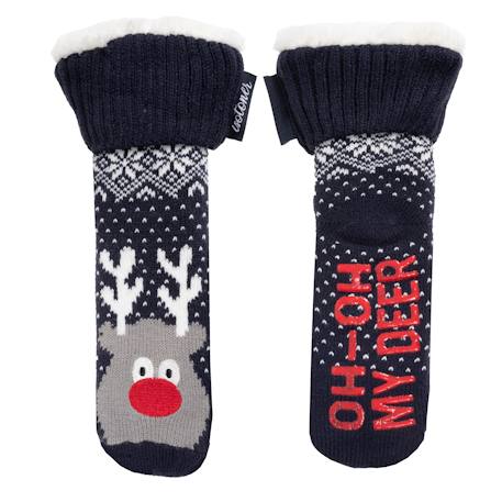 Chaussettes fourrées enfant noël marine 1/8 ans Marine 1 - vertbaudet enfant 