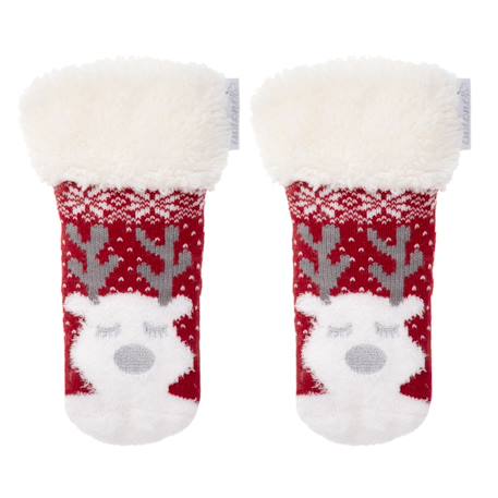 Chaussettes fourrées fille noël rouge 1/8 ans Rouge 3 - vertbaudet enfant 