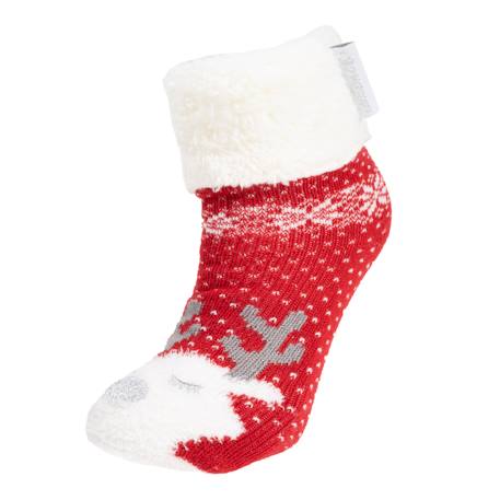 Chaussettes fourrées fille noël rouge 1/8 ans Rouge 2 - vertbaudet enfant 