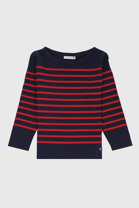 Fille-Marinière col bateau en coton amiral enfant