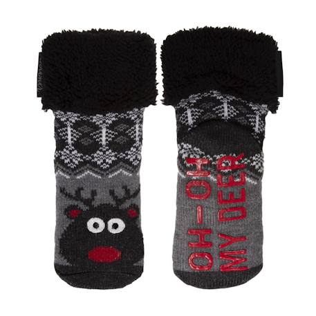 Bébé-Chaussettes fourrées enfant noël gris 1/8 ans