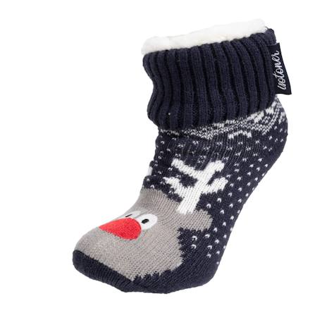 Chaussettes fourrées enfant noël marine 1/8 ans Marine 2 - vertbaudet enfant 