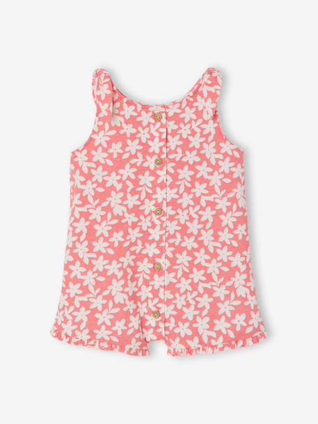 Combinaison bébé fille imprimée bleu imprimé+corail 6 - vertbaudet enfant 
