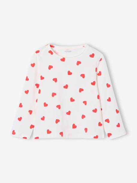 Lot de 3 t-shirts fille fantaisie manches longues anthracite+bleu grisé+corail+indigo+rose 24 - vertbaudet enfant 