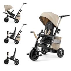 Jouet-Jeux de plein air-Tricycle Évolutif Kinderkraft EASYTWIST 5 en 1 avec Siège Rotatif 360°, Roues PU Increvables et Capote UPF50+