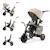 Tricycle Évolutif Kinderkraft EASYTWIST 5 en 1 avec Siège Rotatif 360°, Roues PU Increvables et Capote UPF50+ Beige+Gris+Noir+Vert 1 - vertbaudet enfant 