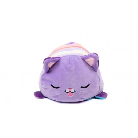Peluche réversible cushablez - chat 22cm Bleu et Violet 1 - vertbaudet enfant 