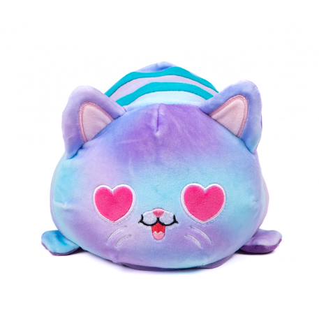 Peluche réversible cushablez - chat 22cm Bleu et Violet 2 - vertbaudet enfant 