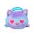 Peluche réversible cushablez - chat 22cm Bleu et Violet 2 - vertbaudet enfant 