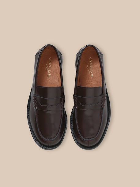 Mocassins en cuir fille Chocolat 3 - vertbaudet enfant 