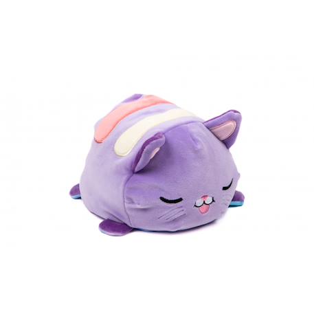Peluche réversible cushablez - chat 22cm Bleu et Violet 4 - vertbaudet enfant 