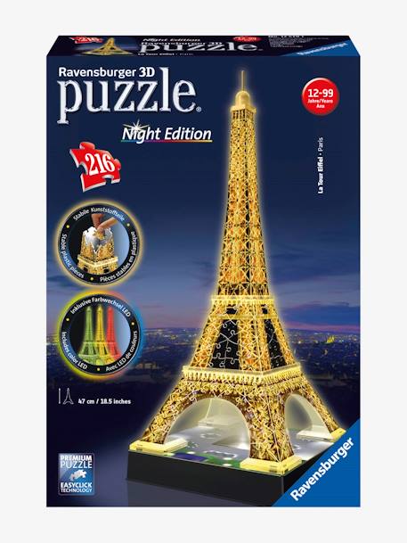 3D Tour Eiffel illuminée Night Edition - RAVENSBURGER bleu 1 - vertbaudet enfant 