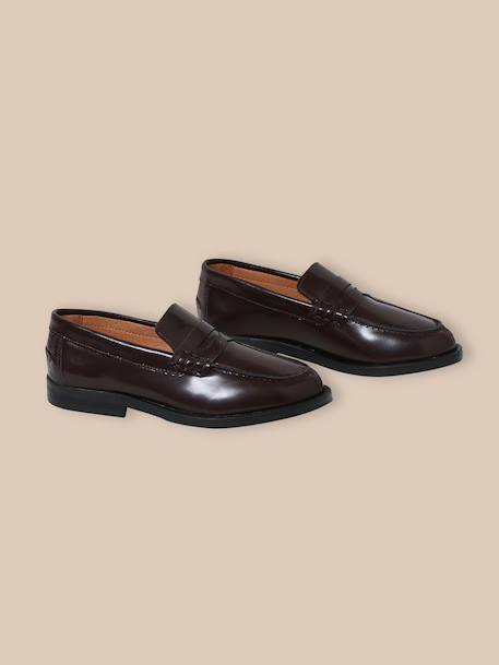 Mocassins en cuir Chocolat 5 - vertbaudet enfant 