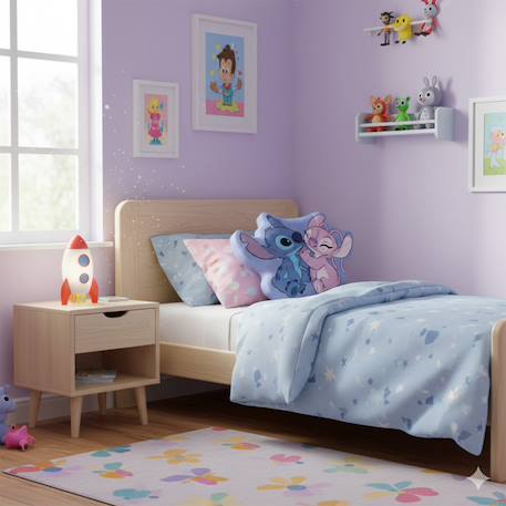 Coussin 3d disney angel et stitch polyester Bleu 2 - vertbaudet enfant 