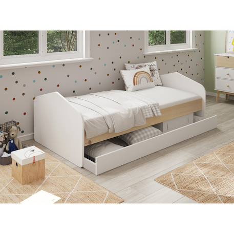 Lit enfant avec tiroir - gamme léonie Blanc 6 - vertbaudet enfant 