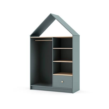 Dressing ouvert forme maison  - gamme léonie Blanc+Vert kaki 12 - vertbaudet enfant 