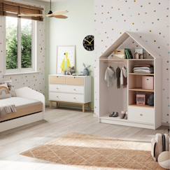 Chambre et rangement-Dressing ouvert forme maison  - gamme léonie