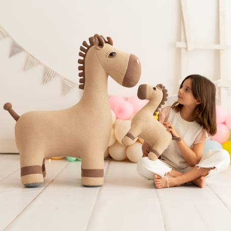 Grande peluche siège d’appoint cheval Dark and light brown 5 - vertbaudet enfant 