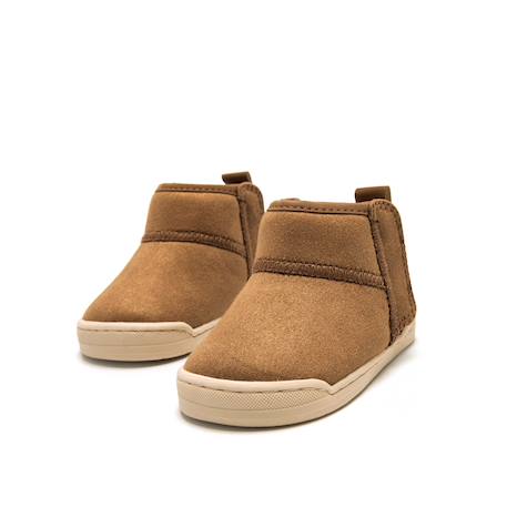 Bottines garçon textile fermeture adhésive barefoot Brown 2 - vertbaudet enfant 