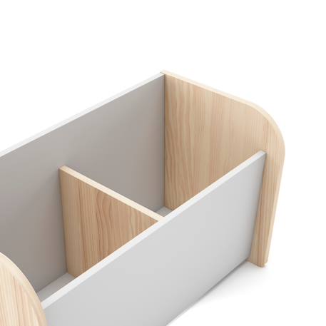 Coffre à jouets 2 niches - gamme simon Blanc+Vert kaki 6 - vertbaudet enfant 