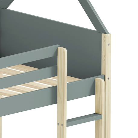 Lits superposés montessori - gamme oscar Blanc+Vert kaki 12 - vertbaudet enfant 