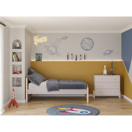 Commode 3 tiroirs - gamme daphné Crème+Vert kaki 3 - vertbaudet enfant 