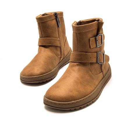 Bottines filles synthétique fermeture éclair barefoot Black+Brown 8 - vertbaudet enfant 