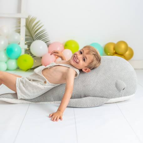 Grande peluche baleine en coton doux Grey 2 - vertbaudet enfant 