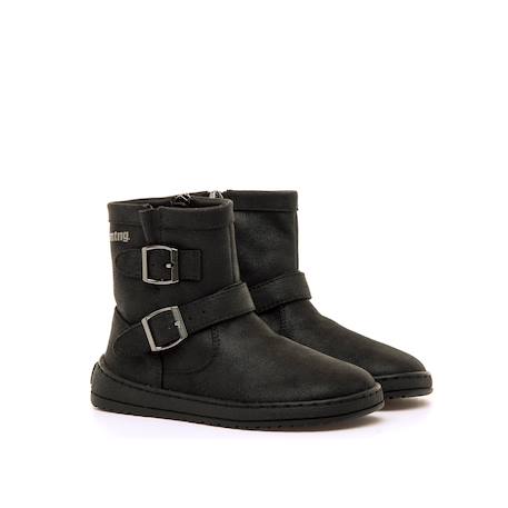 Bottines filles synthétique fermeture éclair barefoot Black+Brown 5 - vertbaudet enfant 