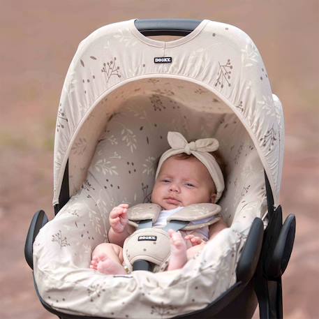 Housse siège-auto cosy universelle romantic leaves Beige+Noir 2 - vertbaudet enfant 