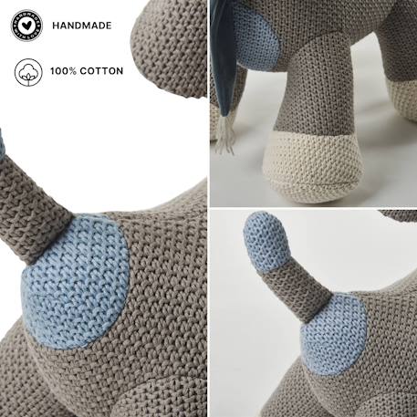 Peluche chien cocker mini en coton Grey and blue 4 - vertbaudet enfant 
