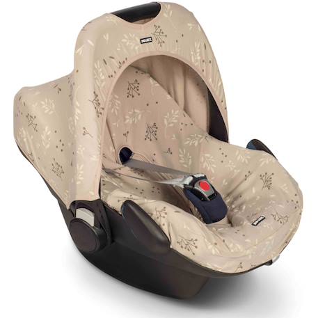 Housse siège-auto cosy universelle romantic leaves Beige+Noir 4 - vertbaudet enfant 
