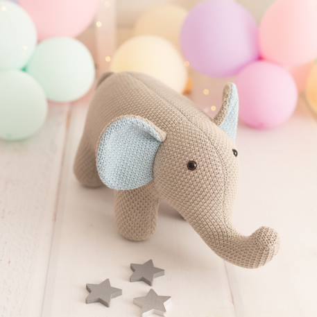 Peluche éléphant mini en coton Grey and blue 3 - vertbaudet enfant 